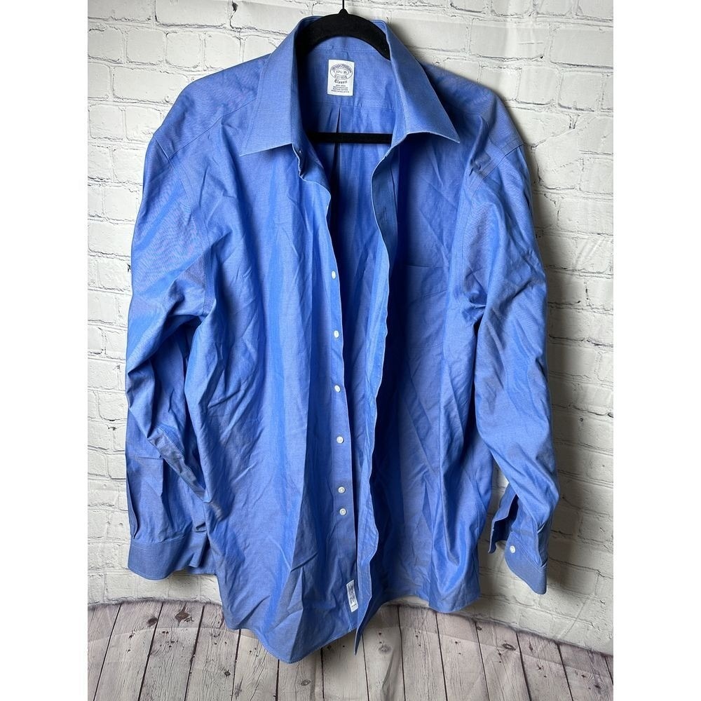 BROOKS BROTHERS MENS BLUE LONG SLEEVE BUTTON FRONT SHIRT - WORN ONCE
